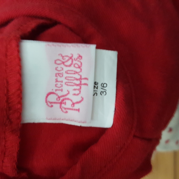 Ricrac and Ruffles Love Letters Valentine's Day girls long sleeved romper - Picture 8 of 9